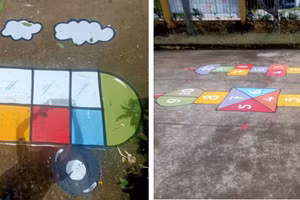 Hình ảnh sắc màu tại sân Trường Tiểu học Hoà Khánh, thành phố Sa Đéc.