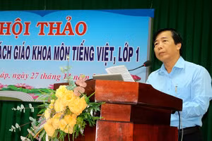 Ông Nguyễn Minh Tâm, Phó Giám đốc Sở GD&ĐT tỉnh Đồng Tháp phát biểu tại hội nghị.