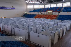 Toàn cảnh Khu B, Bệnh viện dã chiến số 2 với quy mô khoảng 200 giường.