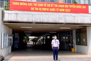 Em Đỗ Trọng Phước Nguyên, học sinh Trường THPT chuyên Lý Tự Trọng tại cuộc thi chọn đội tuyển dự thi Olympic Sinh học quốc tế năm 2022.