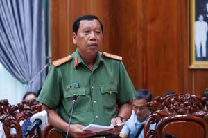 Đại tá Nguyễn Văn Giá, Phó Giám đốc Công an tỉnh Hậu Giang thông tin vụ án.