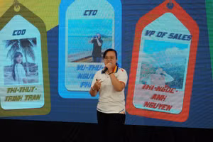 Phần trình bày của nhóm khởi nghiệp xuất sắc. 