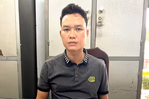 Đối tượng Cường tại cơ quan công an. 