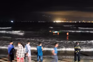 Khu vực biển nơi nam học sinh tắm và mất tích. 