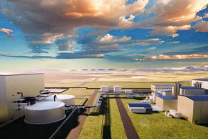 Đồ họa nhà máy Natrium do TerraPower phát triển ở Wyoming, Mỹ.