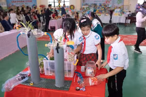 Một trong các sản phẩm STEM cấp Tiểu học huyện Hải Hậu năm học 2023-2024. 