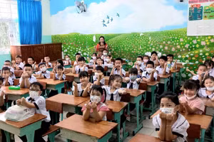 Giờ học của học sinh Trường tiểu học Lê Văn Việt (TP Thủ Đức, TPHCM).