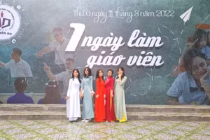 Hoạt động trải nghiệm "một ngày làm giáo viên" đã được Trường THPT Nguyễn Du đã triển khai 7 năm nay.