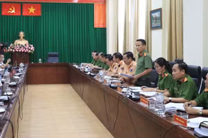 Công an TPHCM thông tin tại buổi họp báo.