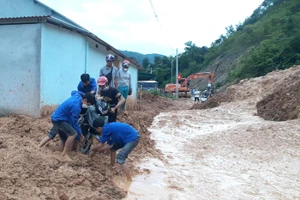 Điểm sạt lở tại bản Xiêng Thù, xã Chiêu Lưu (huyện Kỳ Sơn, Nghệ An).