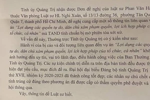 Quảng Trị: Mở lại phiên tòa "nói xấu lãnh đạo tỉnh" vào ngày 30 – 31/3