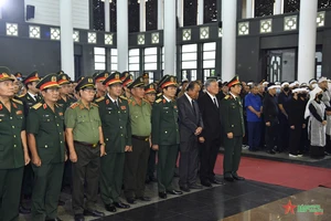 Quang cảnh Lễ truy điệu Thượng tướng Nguyễn Chí Vịnh. Ảnh: TUẤN HUY