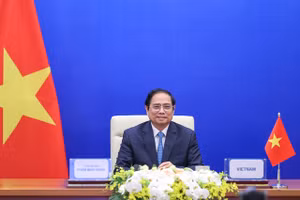 Thủ tướng Chính phủ Phạm Minh Chính tham dự và phát biểu trực tuyến tại Hội nghị Thượng đỉnh lần thứ 4 khu vực châu Á-Thái Bình Dương về Nước. Ảnh: VGP/Nhật Bắc