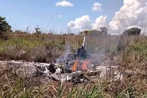 Vụ tai nạn đã khiến máy bay bị phá hủy hoàn toàn. Ảnh: Divulgação