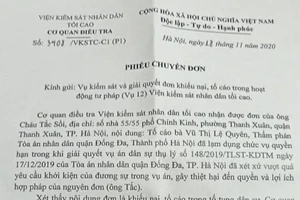 Tố lên Viện trưởng Viện Kiểm sát NDTC vì không đồng tình với phán quyết của tòa