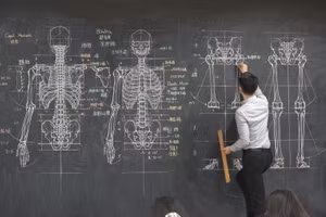 Thầy giáo trẻ gây bão mạng bởi những bức vẽ giải phẫu người trên bảng đen 