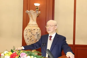 Tổng Bí thư Nguyễn Phú Trọng phát biểu. (Ảnh: Trí Dũng/TTXVN).