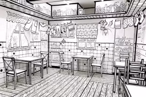 Lạc vào quán cà phê giống... quyển truyện tranh