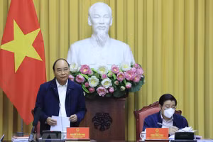 Chủ tịch nước Nguyễn Xuân Phúc phát biểu. (Ảnh: Thống Nhất/TTXVN).