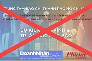 Trung tâm báo chí Thành phố Hồ Chí Minh khẳng định thông tin trung tâm này tổ chức sự kiện tôn vinh, tri ân các nhà báo và kêu gọi tài trợ là giả mạo.