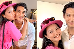 'Nữ hoàng cởi' Kiều Trinh cực tình bên soái ca đẹp nhất thế giới