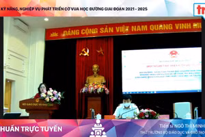 Tiến sĩ Ngô Thị Minh - Thứ trưởng Bộ Giáo dục và Đào tạo phát biểu chỉ đạo tại Hội nghị tập huấn. (Ảnh: SmartROOM)