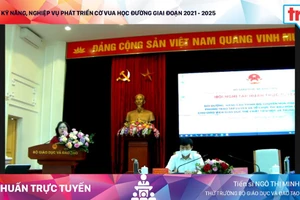 Tiến sĩ Ngô Thị Minh - Thứ trưởng Bộ Giáo dục và Đào tạo phát biểu chỉ đạo tại Hội nghị tập huấn. (Ảnh: SmartROOM)