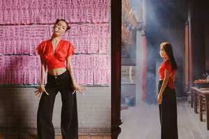 Sau Chi Pu, Minh Tú bị chỉ trích gay gắt khi diện trang phục phản cảm đi lễ Chùa