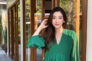 Hoa hậu Đỗ Mỹ Linh khen chồng 'tốt nghiệp khóa chụp hình cho vợ'