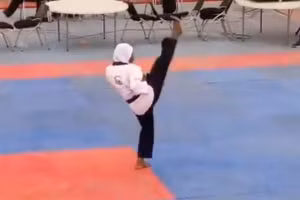 Hình ảnh nữ vận động viên Taekwondo Aminat Idrees.