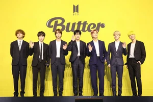 BTS trong lễ họp báo giới thiệu MV "Butter" tổ chức ngày 21/5 tại Hàn Quốc.