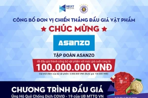 Tập đoàn Asanzo Việt Nam chiến thắng trong cuộc đấu giá vật phẩm.