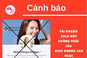 Ninh Dương Lan Ngọc bị kẻ xấu lập tài khoản Zalo mạo danh để lừa đảo