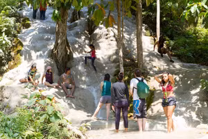 Du khách tham gia trải nghiệm leo thác nước bằng tay và chân không. Ảnh: Brian Jeffery Beggerly / Flickr