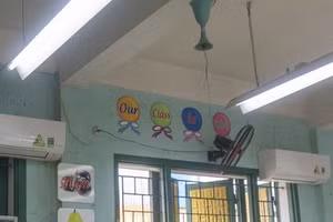 Lớp học nơi xảy ra sự việc quạt trần rơi