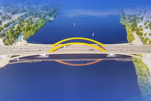 Phối cảnh dự cầu vượt sông Hương và đường Nguyễn Hoàng hơn 2.200 tỷ đồng.