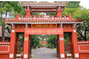 Trường THPT chuyên Quốc học – Huế (tỉnh Thừa Thiên – Huế) có nhiều học sinh nhất vào Chung kết năm "Đường lên đỉnh Olympia". Ảnh: Hoàng Hải.