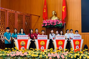 Các đội dự thi các trường Đại học tại cuộc thi “Sinh viên sáng tạo và quyền sở hữu trí tuệ” lần thứ IV – năm 2024. (Ảnh: HUL)