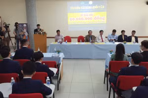 Ban Tổ chức Cuộc thi "Tìm kiếm tài năng Quốc Văn" thông tin về cuộc thi vào sáng 1/4.