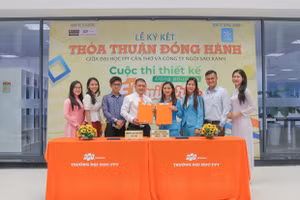 Lễ ký kết giữa ĐH FPT Cần Thơ và Công ty Ngôi Sao Xanh khởi động Cuộc thi thiết kế áo lớp FUniform.