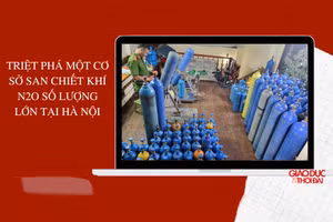 Triệt phá cơ sở sang chiết 'khí cười' số lượng lớn tại Hà Nội