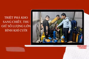 Triệt phá kho sang chiết, thu giữ số lượng lớn bình khí cười