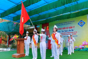 Giờ sinh hoạt dưới cờ của học sinh Trường THCS Hải Lý (Hải Hậu, Nam Định) được tổ chức bằng nhiều hoạt động đa dạng. 