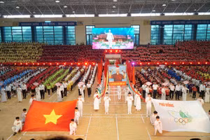 Khai mạc Hội khỏe Phù Đổng tỉnh Nghệ An lần thứ XX năm 2024. Ảnh: Hồ Lài.