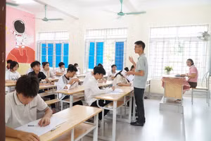 Thí sinh dự thi vào lớp 10 THPT tỉnh Nghệ An năm học 2024-2025. Ảnh: Hồ Lài.