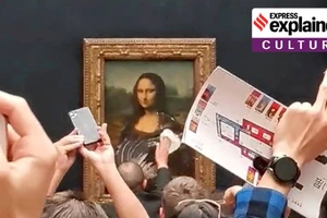 Bức 'Mona Lisa' của danh họa Leonardo da Vinci hồi tháng 5 cũng bị tấn công. Ảnh: Indianexpress