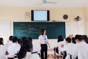 Một tiết dạy của cô giáo Nguyễn Thị Quỳnh Giang tại Trường THPT Hồng Lĩnh.