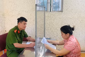 Trương Thị Lưu tại cơ quan Công an. (Ảnh: CA Hà Tĩnh)