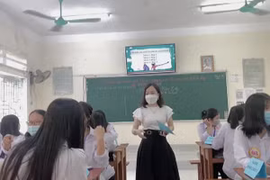 Tiết học Ngữ văn tại Trường THPT Hồng Lĩnh.