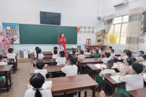 Giờ học của cô trò Trường TH Nguyễn Tạo (TP Cà Mau).